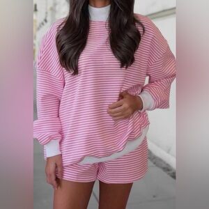 Pink and White Striped set